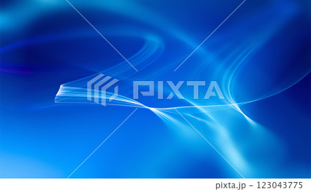 Swirling blue light patterns flow smoothly, creating a fluid abstract design. The luminous hues blend seamlessly against a solid blue background. Swirling blue light patterns flow smoothly, creating a fluid abstract design. The luminous hues blend seamlessly against a solid blue background. 123043775