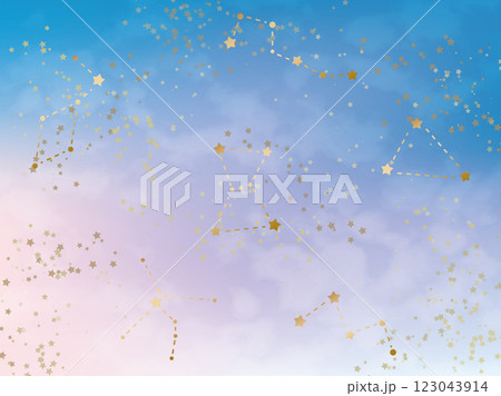 メルヘンな星空の背景素材 メルヘンな星空の背景素材 123043914