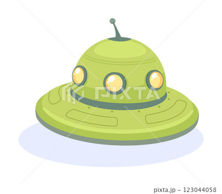Extraterrestrial Alien Spaceship and Ufo Shuttle Vector Illustration 123044058