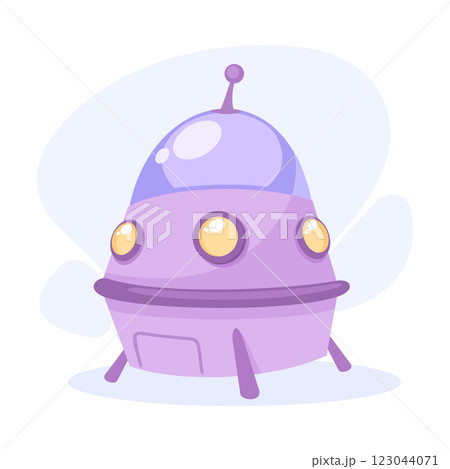 Extraterrestrial Alien Spaceship and Ufo Shuttle Vector Illustration 123044071