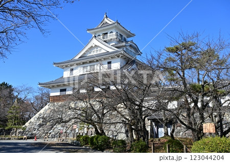 長浜城歴史博物館（豊公園）と晴天の空 123044204