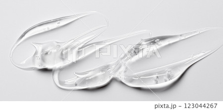 A swab sample of a moisturizing cosmetic gel body cream. 123044267