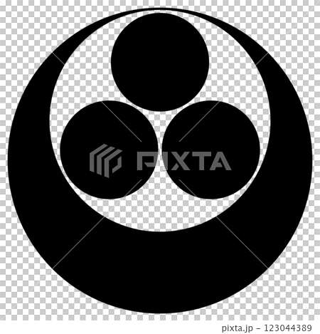 這是一個家族徽章。上面寫著月亮正對面的三顆星。 這是一個家族徽章。上面寫著月亮正對面的三顆星。 123044389
