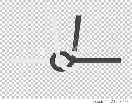 Black and white Mizuhiki illustration 123044728