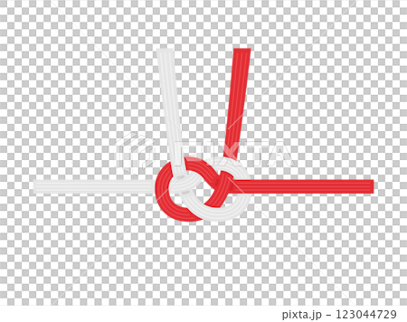 Illustration of red and white mizuhiki 123044729