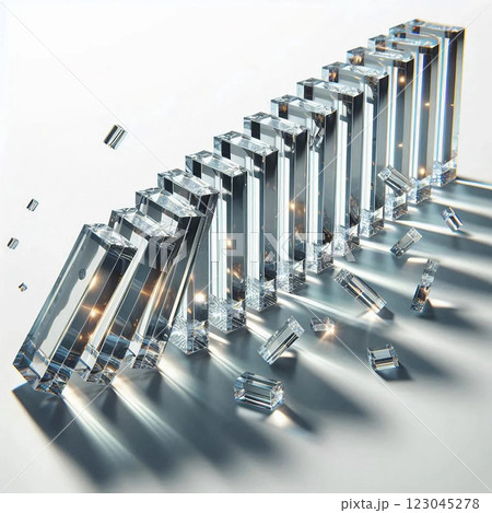 倒れていく透明のドミノ 倒れていく透明のドミノ 123045278