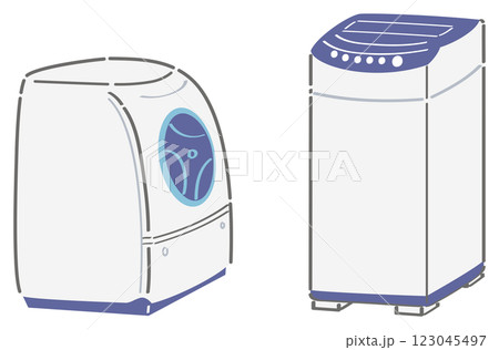 ドラム式洗濯機・縦型洗濯機のイラスト ドラム式洗濯機・縦型洗濯機のイラスト 123045497
