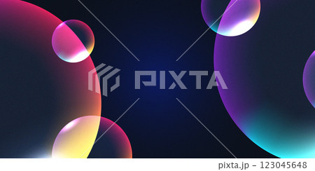 Colorful Neon Abstract Bubbles in Futuristic Gradient Design 123045648
