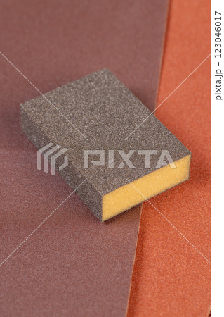 several different sheets of sandpaper for metal or wood processing several different sheets of sandpaper for metal or wood processing 123046017
