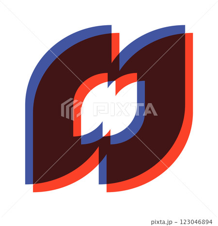 Geometric shape risograph retro print 123046894