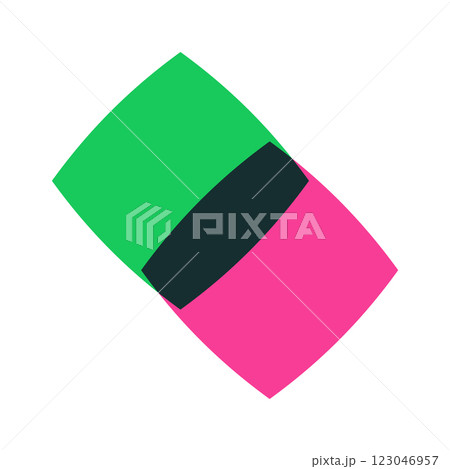 Squiggle square shapes overlapping risograph 123046957