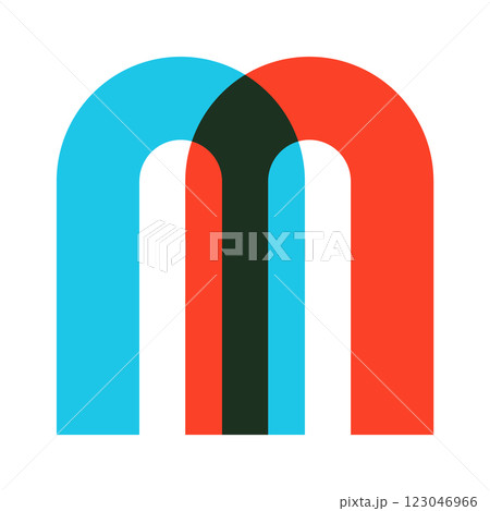 Bauhaus shapes overlapping risograph style 123046966