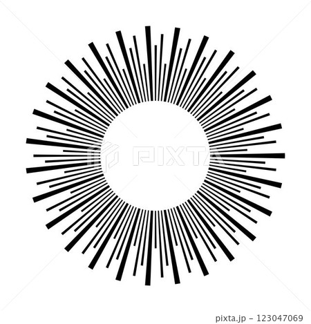Sun icon, sunburst vector illustration element for design 123047069