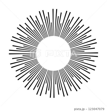 Sun icon, sunburst vector illustration element for design 123047079