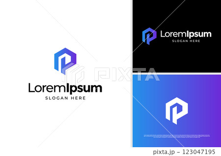 Modern letter P building house home logo vector illustration. Minimalist construction concept logo template 123047195