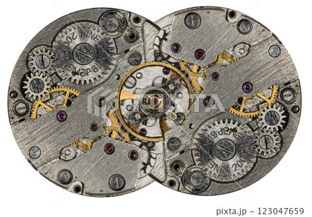 clockwork vintage mechanical watch, high resolution and detail clockwork vintage mechanical watch, high resolution and detail 123047659