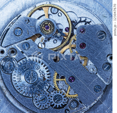 clockwork vintage mechanical watch, high resolution and detail 123047670