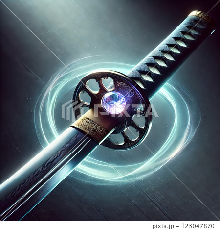 神秘的な刀と宝石のオーラ｜Mystical Katana with Gemstone Aura の