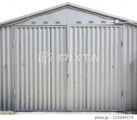 old metal warehouse door, hangar old metal warehouse door, hangar 123048174