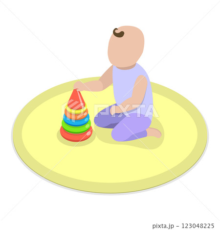 3D Isometric Flat Vector Set of BabyBorn Care Routine, Motherhood and Childhood. Item 3 3D Isometric Flat Vector Set of BabyBorn Care Routine, Motherhood and Childhood. Item 3 123048225