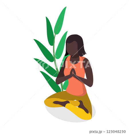 3D Isometric Flat Vector Illustration of Human Mental Health, Healthy Lifestyle. Item 3 123048230