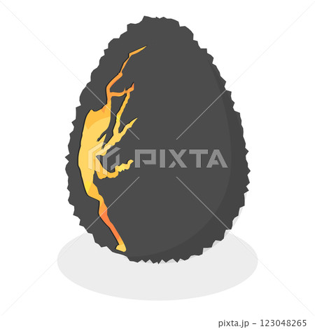 3D Isometric Flat Vector Set of Dragon Eggs, Fairy Tale Stones. Item 3 123048265