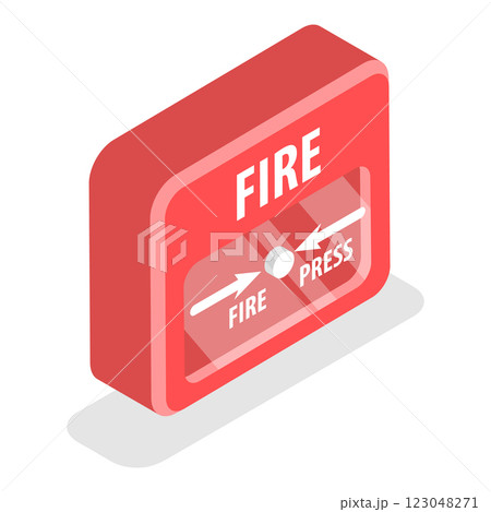 3D Isometric Flat Vector Set of Fire Alarm Equipment, Prevention, Emergency. Item 3 3D Isometric Flat Vector Set of Fire Alarm Equipment, Prevention, Emergency. Item 3 123048271