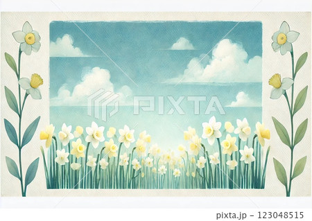 スイセンの花・青空 スイセンの花・青空 123048515