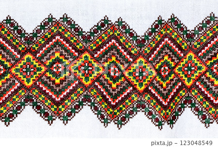 Ukrainian embroidery, folk arts and crafts 123048549