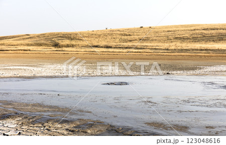 mud volcano, landscape mud volcano, landscape 123048616