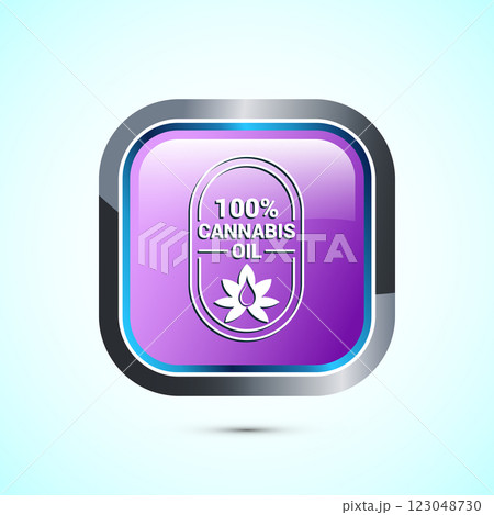 Cannabis oil icon design illustration. CBD cannabidiol sign symbol, Marijuana oil icon, Button design 123048730