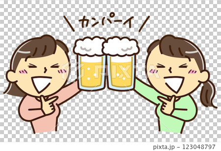 婦女敬酒的插圖 123048797