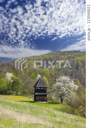 Belfry near Church of St. Martin, Cerin, Polana, Slovakia 123048821