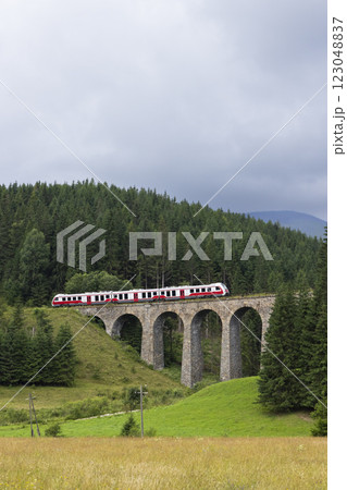 Railway bridge Chramossky viadukt near Telgart, Horehronie, Slovakia 123048837