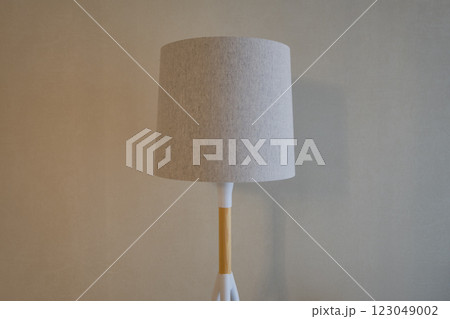 Modern lamp design showcased in a minimalist interior space during daylight hours 123049002