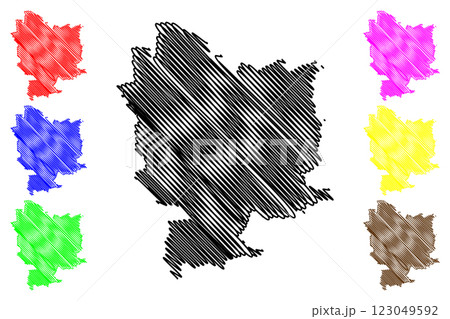 Selby Non-metropolitan district (United Kingdom of Great Britain and Northern Ireland, ceremonial county North Yorkshire, England) map vector illustration, scribble sketch map 123049592