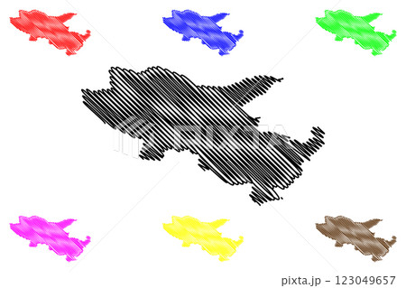 Somerset West and Taunton Non-metropolitan district, (United Kingdom of Great Britain and Northern Ireland, ceremonial county Somerset or Somersetshire, England) map vector, scribble sketch map 123049657