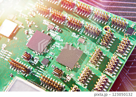 Board with processors and electronic sockets Board with processors and electronic sockets 123050132