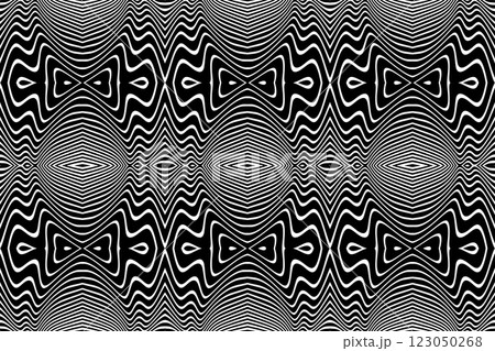 Seamless Black and White Pattern. Striped Lines Texture. 123050268