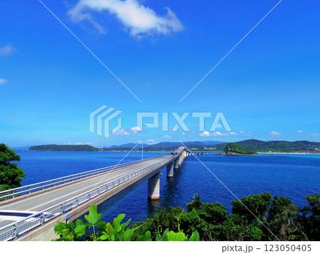 角島より望む角島大橋(山口県下関市) 角島より望む角島大橋(山口県下関市) 123050405