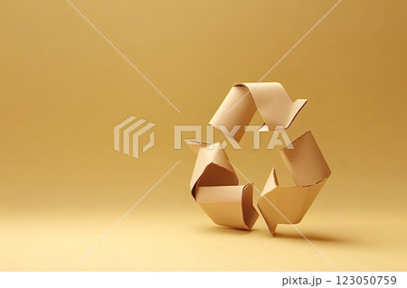 Cardboard recycling symbol promoting environmental awareness and sustainability 123050759