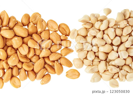 Roasted and blanched peanuts forming a delicious background Roasted and blanched peanuts forming a delicious background 123050830