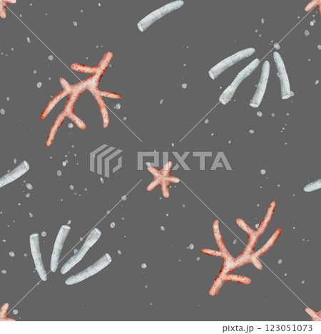 Watercolor pattern seashells, corals, star, splashes. Hand drawn illustration marine style. Endless summer print dark gray background fabric, textile, packaging, clothes, wallpaper, clothing, summer Watercolor pattern seashells, corals, star, splashes. Hand drawn illustration marine style. Endless summer print dark gray background fabric, textile, packaging, clothes, wallpaper, clothing, summer 123051073