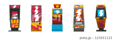 Amusement Game Machine and Control Panel Vector Set Amusement Game Machine and Control Panel Vector Set 123051115