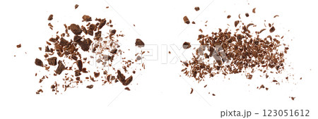 grated chocolate isolated on white background. Top view grated chocolate isolated on white background. Top view 123051612
