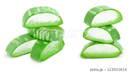 Aloe vera sliced isolated on white background 123051614