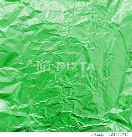 Green foil wrinkled texture, vector realistic aluminum paper sheet, crumpled metallic background glister surface pattern Green foil wrinkled texture, vector realistic aluminum paper sheet, crumpled metallic background glister surface pattern 123051713