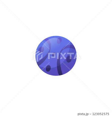 Blue ball flat vector icon, cartoon inflated ball toy for kids activity, football, sports equipment for field team game 123052575