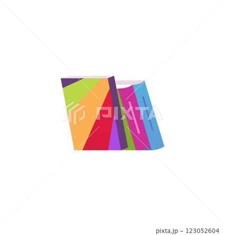 Vector illustration of stack of closed books in bright colorful covers. 123052604