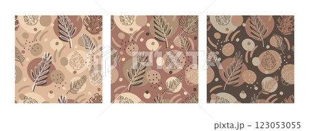 Seamless pattern exotic plants trendy colors vector Seamless pattern exotic plants trendy colors vector 123053055